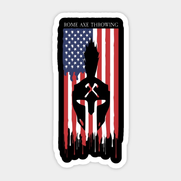 The Axe Shoppe | Rome Axe Throwing American Flag Sticker by The Axe Shoppe